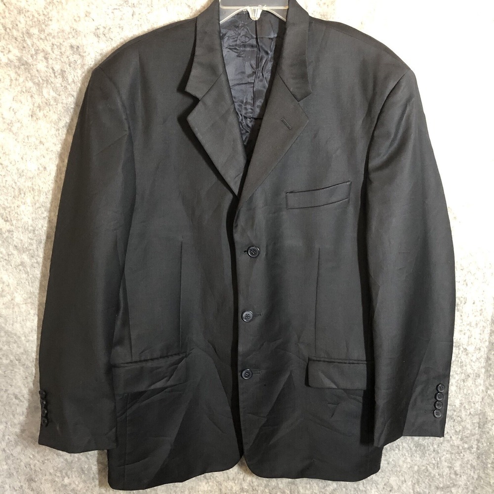 Georgio Valentini Blazer Men 40R Blue Lanificio Super 140s Sport Coat Jacket